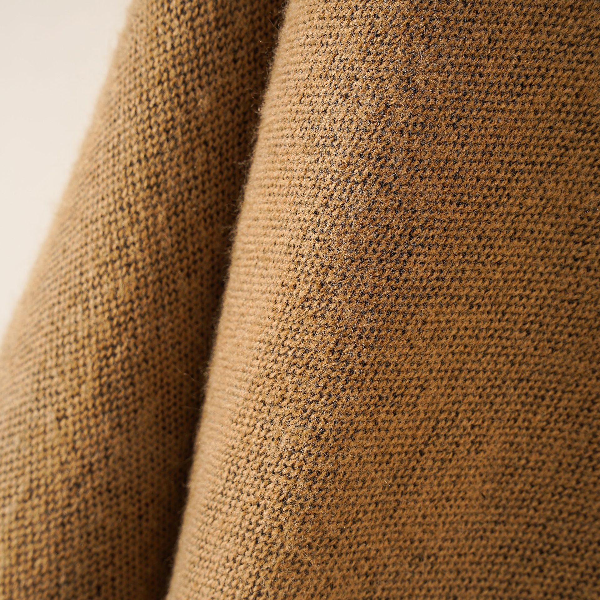 Versatile all seasons cashmere like women's shawl leather with solid camel split edges