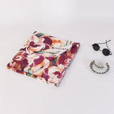 Hibiscus printed scarf, women's cashmere like scarf, warm and cold proof scarf, fresh and sweet shawl