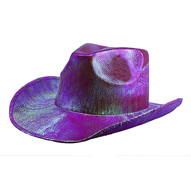 Men and women colorful cowboy hat sequin hat jazz hat hip-hop hat birthday party hat headwear