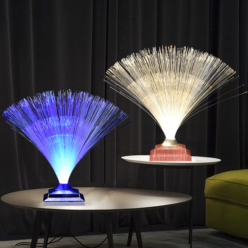 Creative colorful fiber optic light toy led touch flash bedroom starry fiber optic flower atmosphere photo table lamp