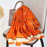 Summer oil painting simulation silk printing scarf women's all-match ethnic style silk scarf sunscreen beach towel