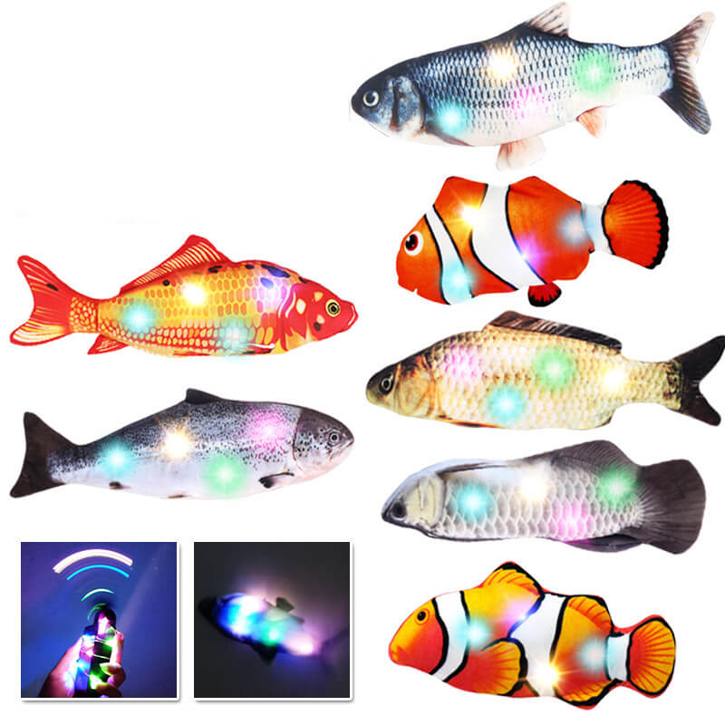 Net red fish simulation fish funny cat will jump fish funny cat pet toy usb charging