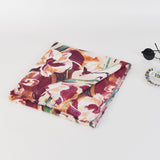Hibiscus printed scarf, women's cashmere like scarf, warm and cold proof scarf, fresh and sweet shawl