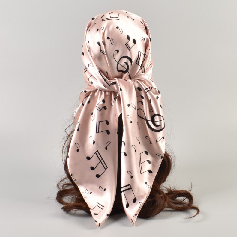 Women's fashion simulation silk scarf note silk scarf satin 90 large square scarf spot