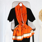 Summer oil painting simulation silk printing scarf women's all-match ethnic style silk scarf sunscreen beach towel