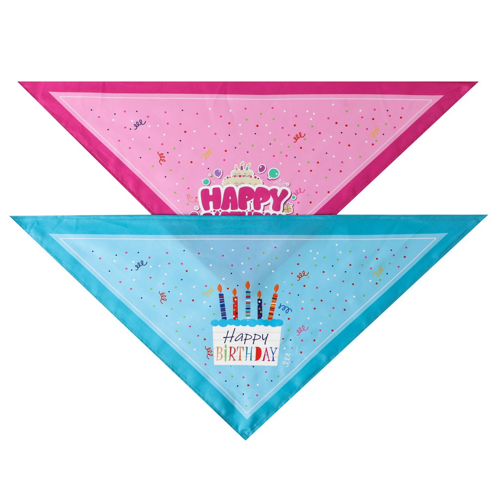 2 Piece Cartoon Pet Birthday Hat Pet Birthday Saliva Towel Dog Triangle Towel Pet Accessories Pet Supplies