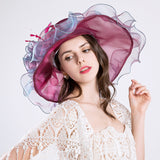 Ladies summer hat dinner party big flower yarn hat seaside sunscreen beach sun hat sun hat