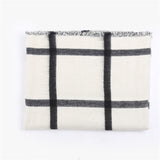 Autumn and winter black and white double faced cashmere beige big check scarf for warmth and fashion