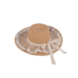 Summer travel lace bow ribbon ladies seaside vacation sunscreen beach hat women