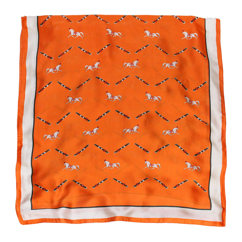 Summer oil painting simulation silk printing scarf women's all-match ethnic style silk scarf sunscreen beach towel