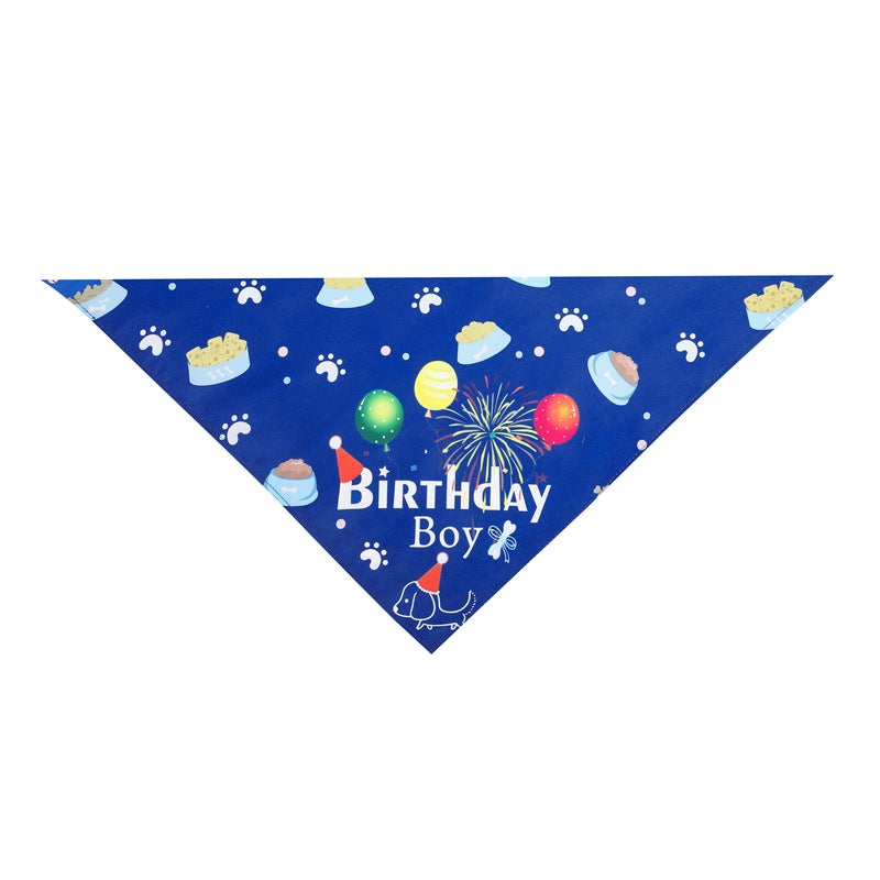 Dog Birthday Boy Bandana Pet Birthday Saliva Accessories Pet Supplies
