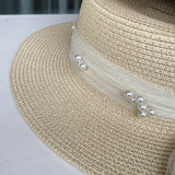 Sisters flat top straw hat women's summer big brim sun hat travel holiday sun hat