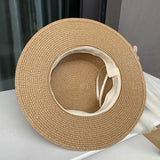 Sisters flat top straw hat women's summer big brim sun hat travel holiday sun hat