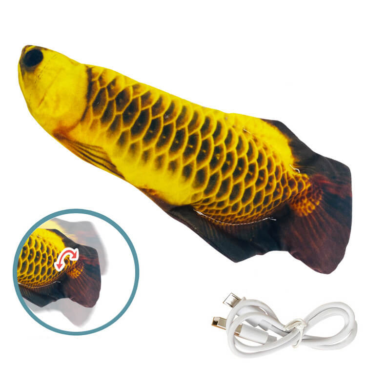Net red fish simulation fish funny cat will jump fish funny cat pet toy usb charging