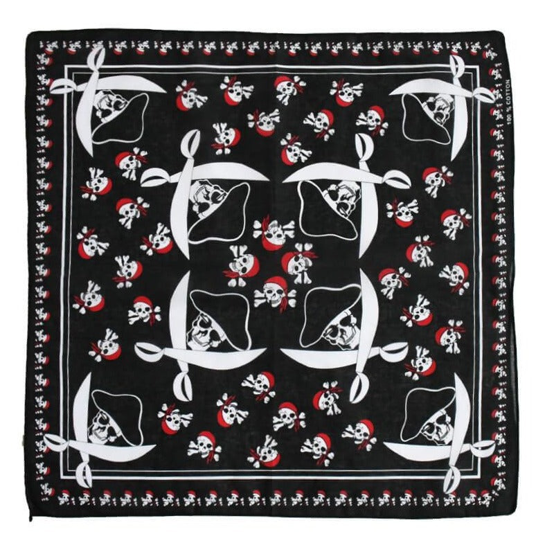 12 skull bandana tie retro hip-hop pocket squares--style 13