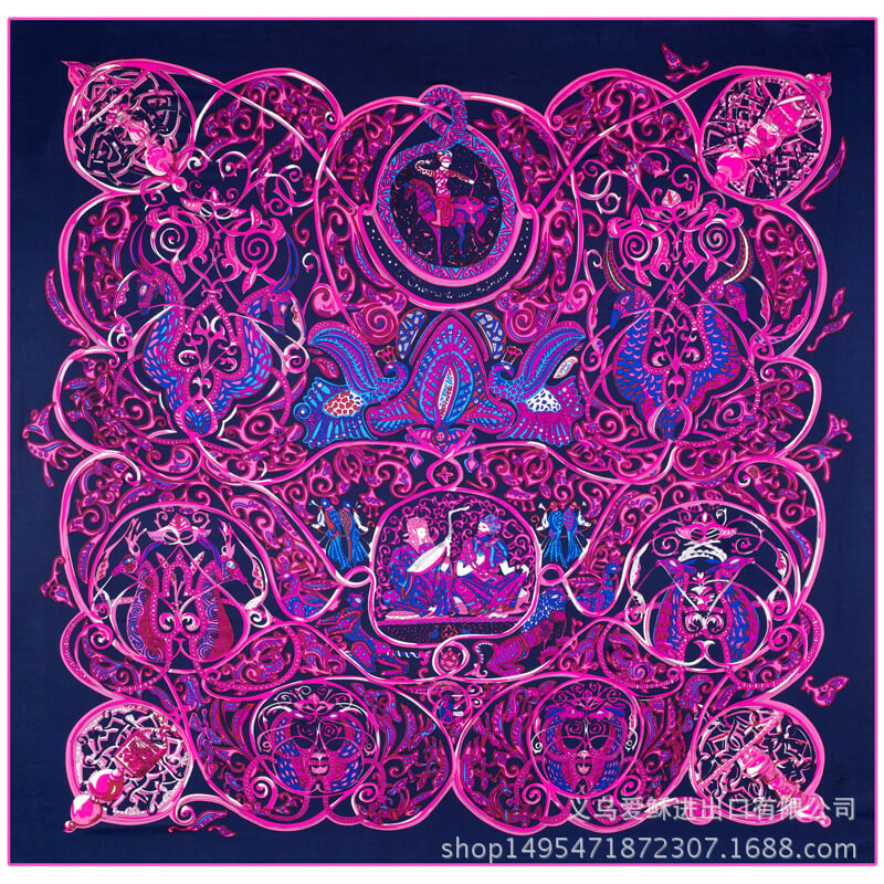 Womens Extra Large Scarf Twilled Silk Square Scarf