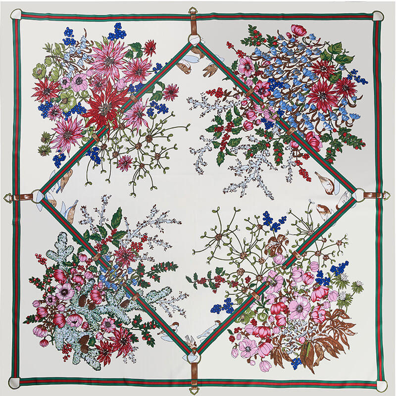 Womens Extra Large Scarf Twilled Silk Square Scarf