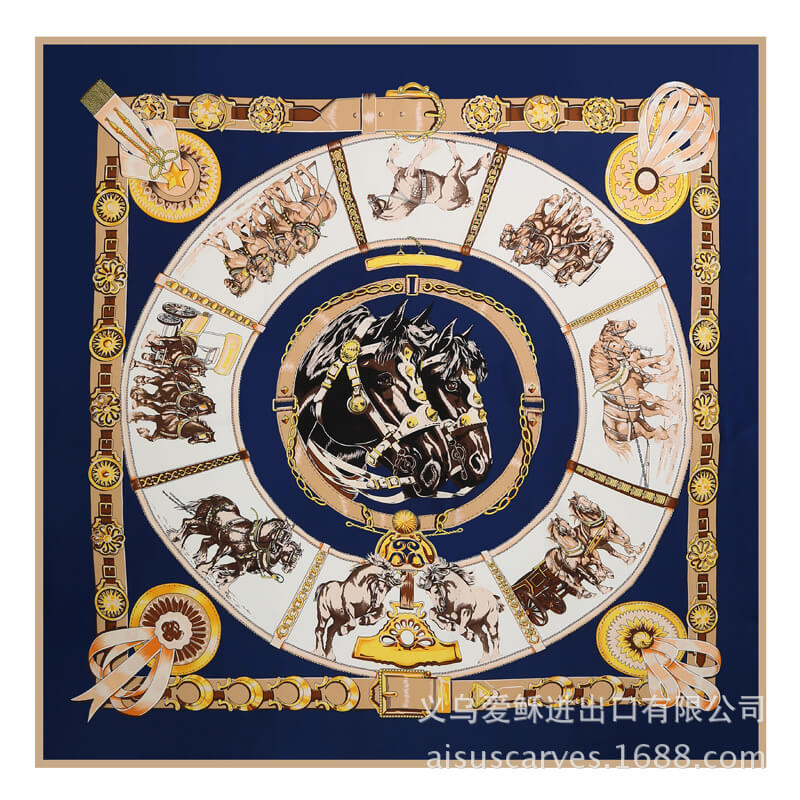 Womens Extra Large Scarf Twilled Silk Square Scarf