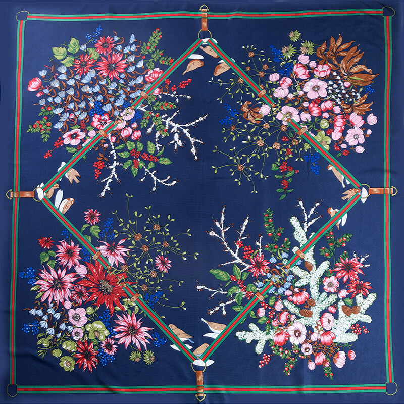 Womens Extra Large Scarf Twilled Silk Square Scarf