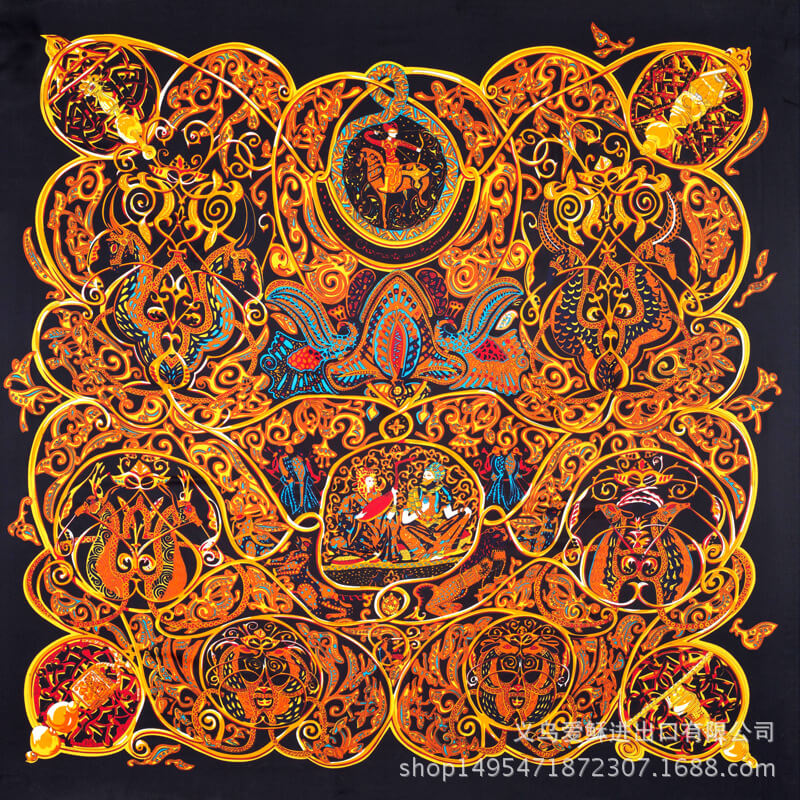 Womens Extra Large Scarf Twilled Silk Square Scarf