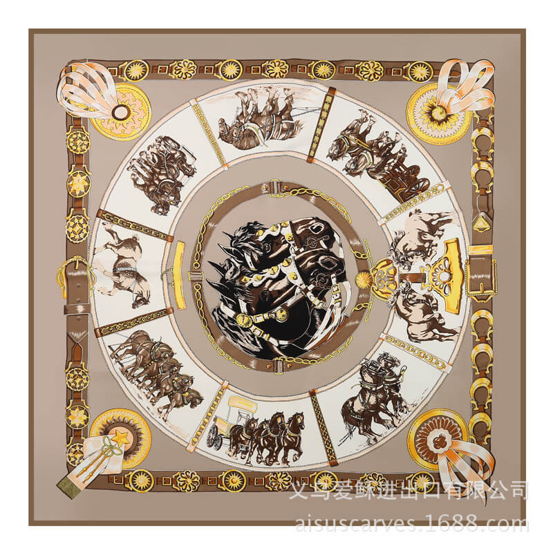 Womens Extra Large Scarf Twilled Silk Square Scarf