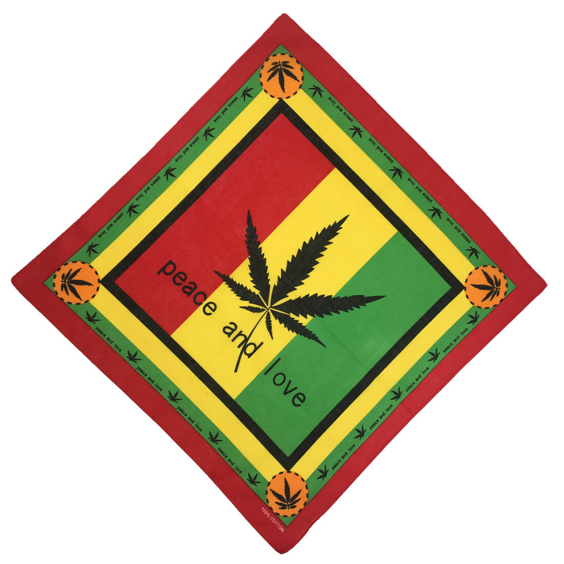 Four Colors-Rainbow Hemp Leaf Handkerchief-Side Picture