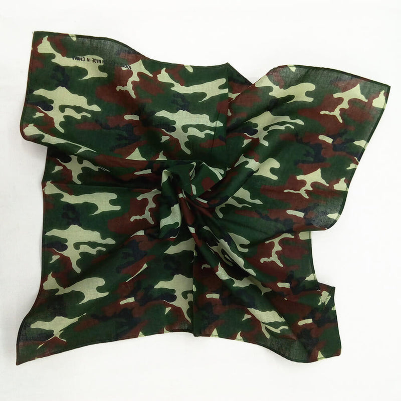 Camo Printed Cotton Bandana Unisex-Detail Picture