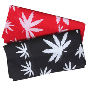 Square Bandana 100% Cotton Cannabis leaf-Side Picture