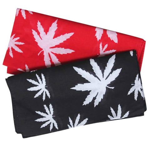 Square Bandana 100% Cotton Cannabis leaf-Side Picture