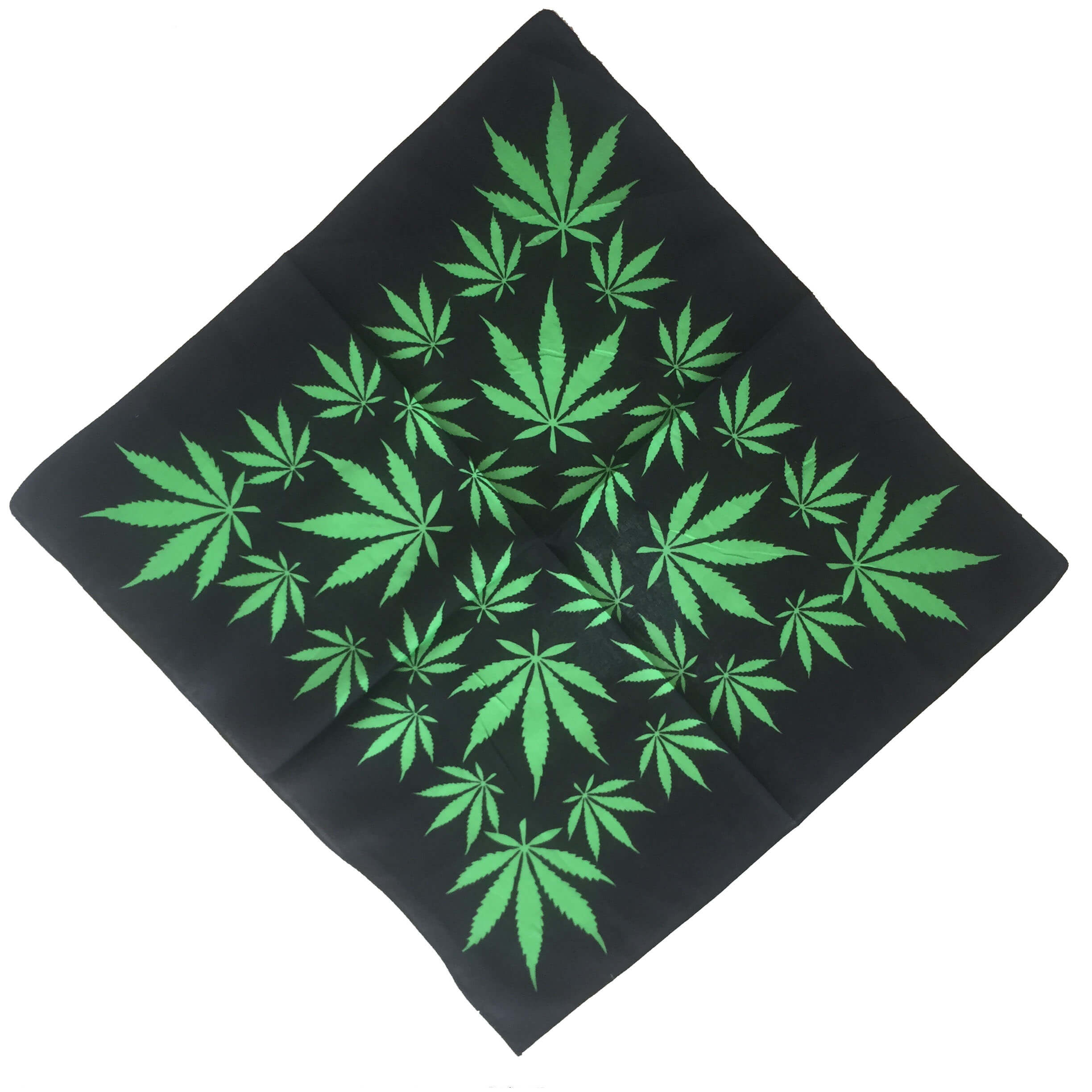 Square Bandana 100% Cotton Cannabis leaf-Side Picture