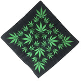 Square Bandana 100% Cotton Cannabis leaf-Side Picture