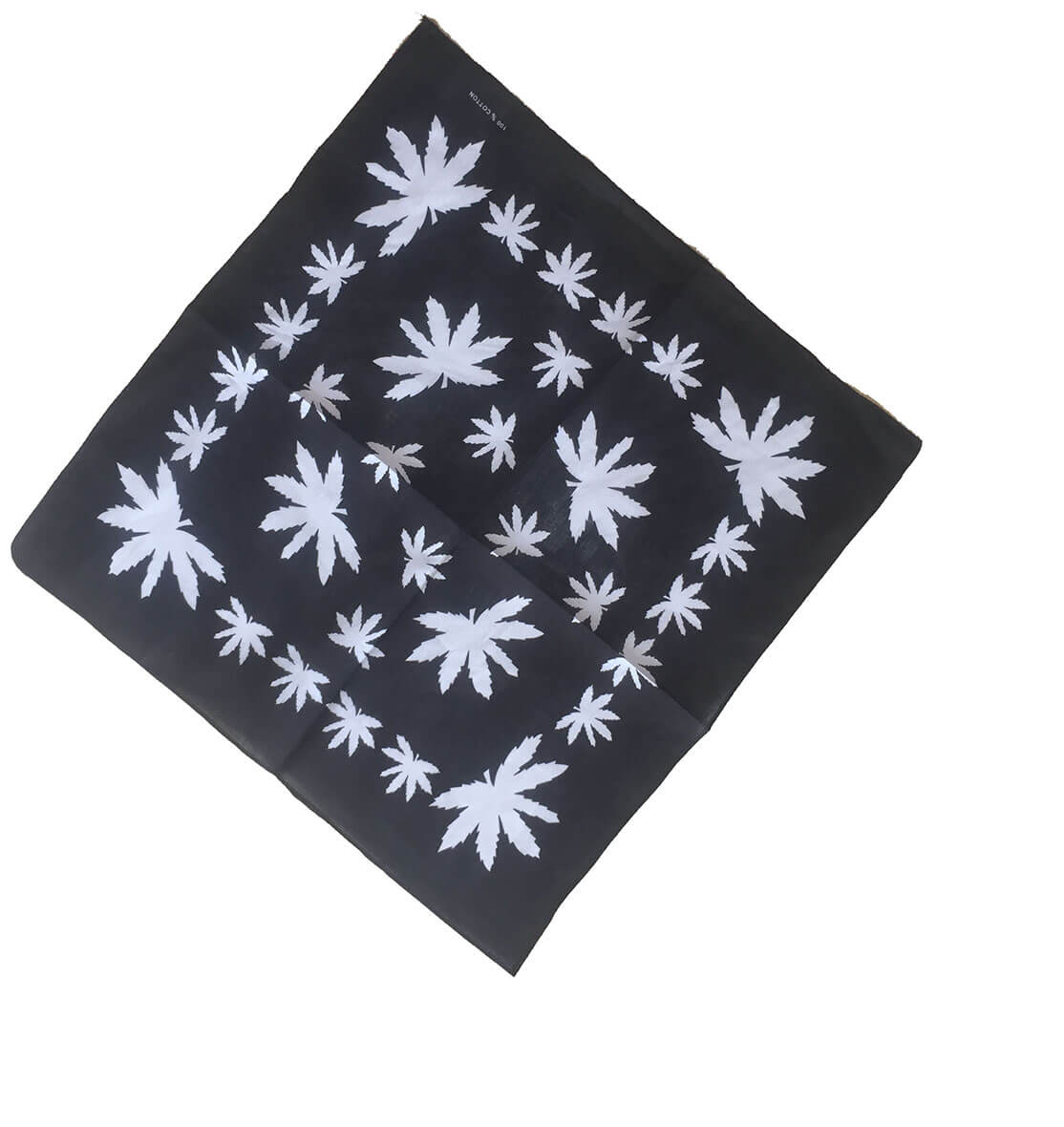 Square Bandana 100% Cotton Cannabis leaf-Side Picture