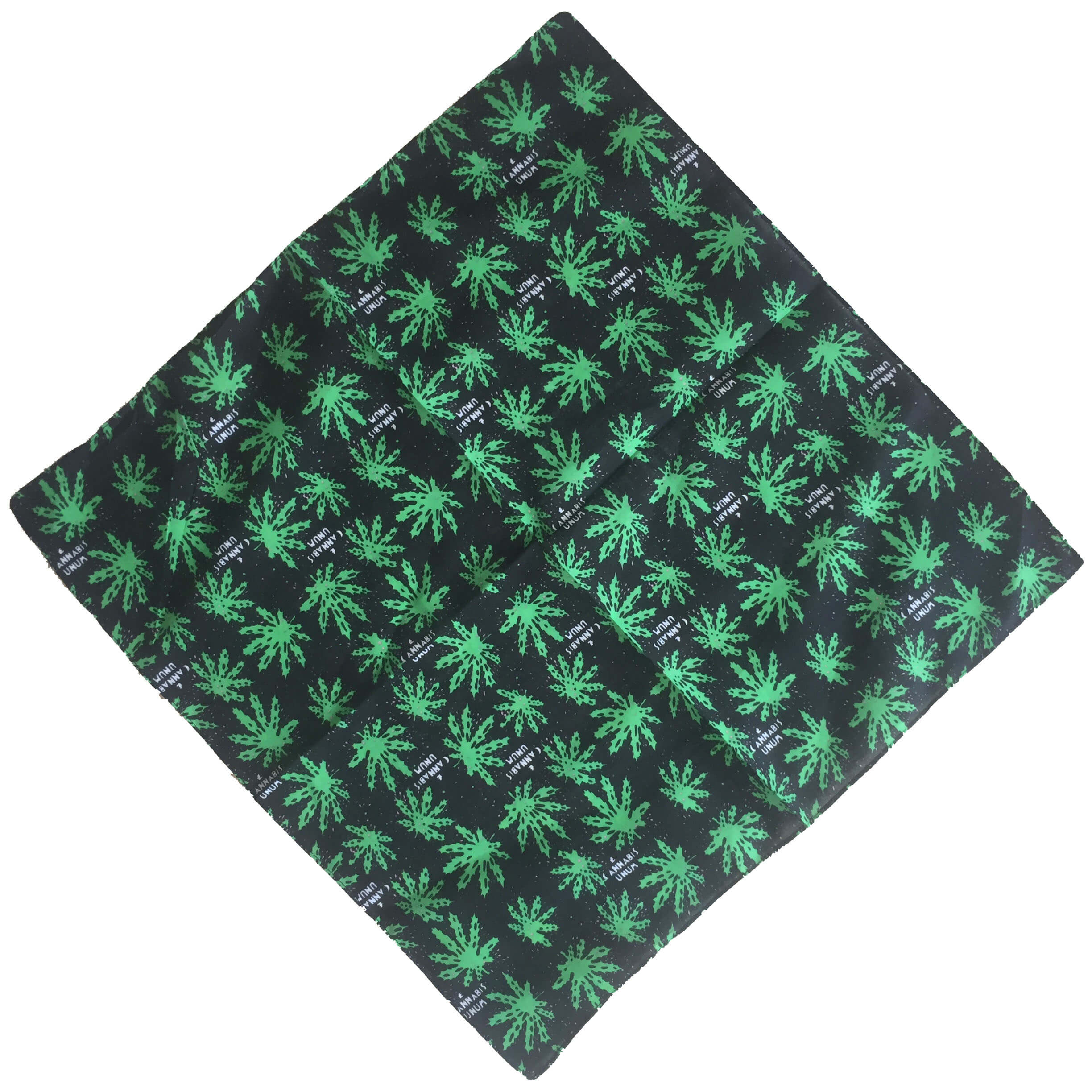 Square Bandana 100% Cotton Cannabis leaf-Side Picture