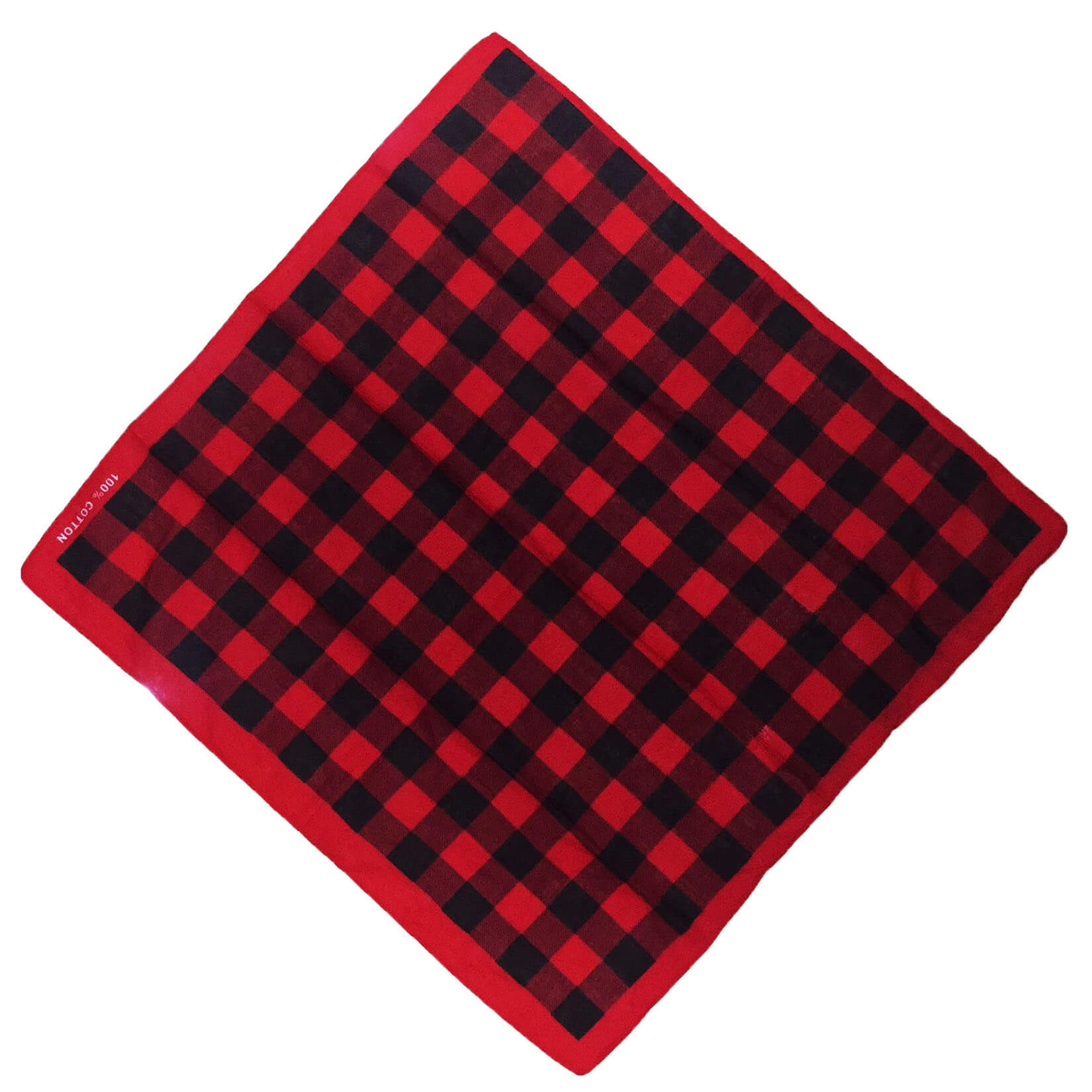 Plaid pet unisex headscarf-Red