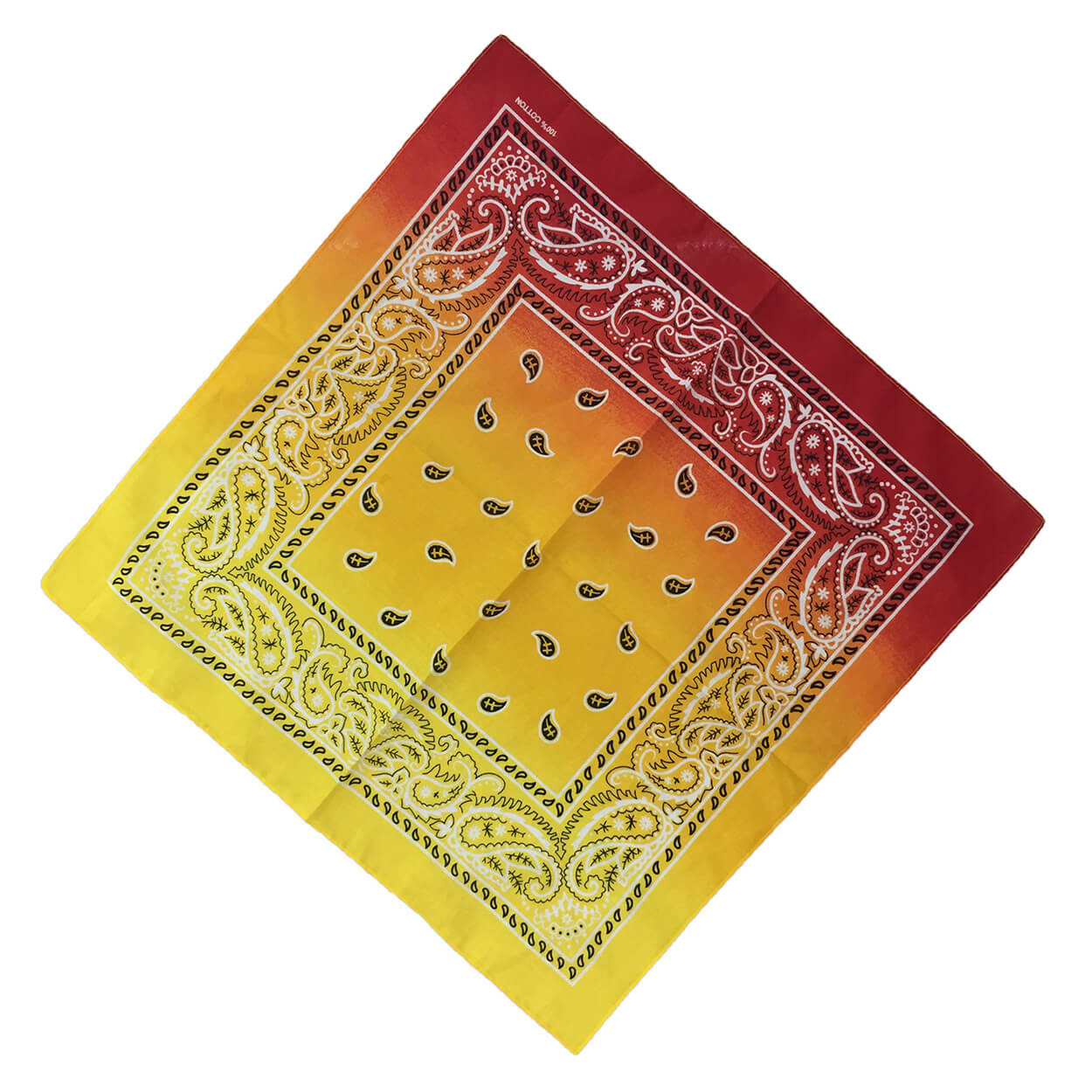 Gradient Paisley Cotton Novelty Cowboy Head Wrap Handkerchief-Red