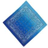 Gradient Paisley Cotton Novelty Cowboy Head Wrap Handkerchief-Blue