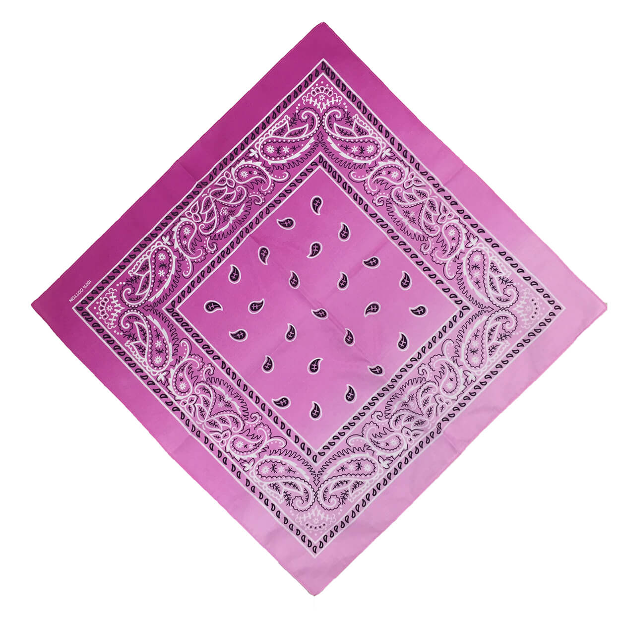 Gradient Paisley Cotton Novelty Cowboy Head Wrap Handkerchief-Rose Red