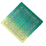 Gradient Paisley Cotton Novelty Cowboy Head Wrap Handkerchief-Green