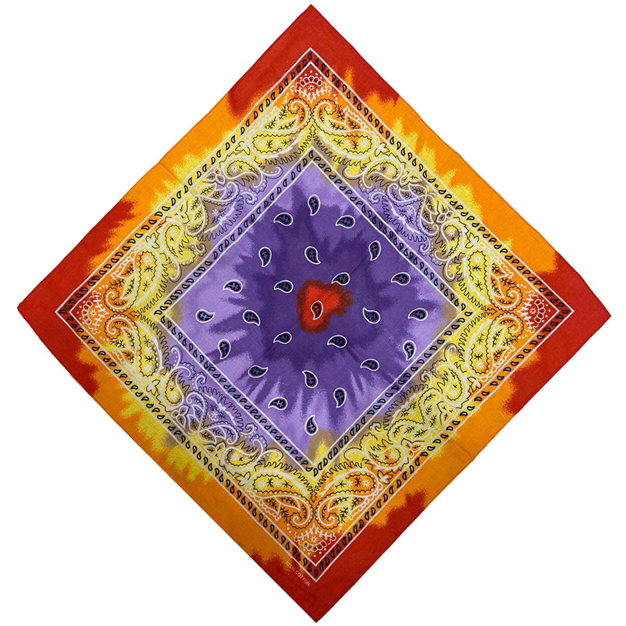 Tie Dye Cotton Colorful Paisley Cotton Bandanas-Side Picture