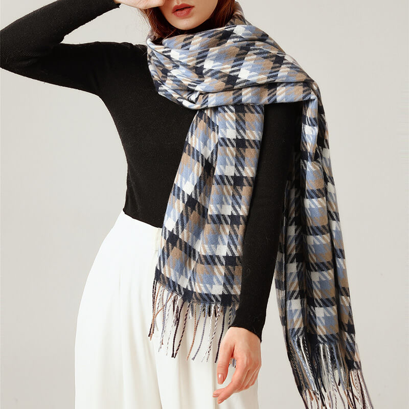 Warm autumn and winter soft scarf plaid-main picture