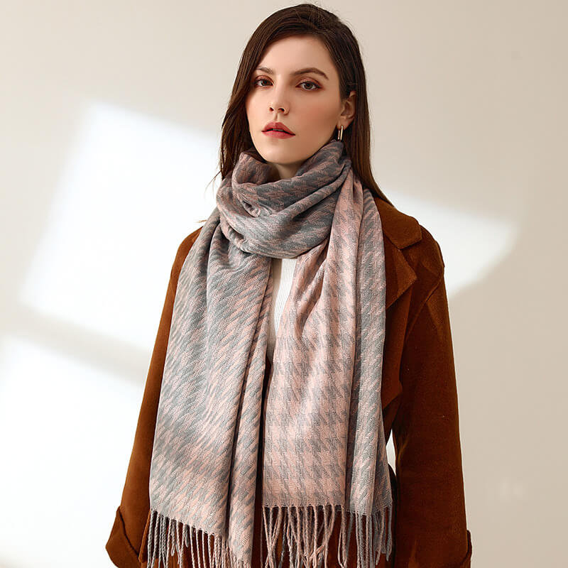 100% Cashmere Winter Fall Fashion Check Made Soft Wool Tartan Plaid Gift for Women