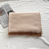 Scarf women's warm cashmere tassel shawl thickened for cold protection in winter