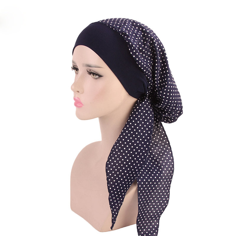 Ladies Elastic Hairband Bandana Hat Country Style Breathable Cotton Chemotherapy Hat Pirate Hat