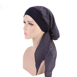 Ladies Elastic Hairband Bandana Hat Country Style Breathable Cotton Chemotherapy Hat Pirate Hat