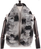 Rex rabbit fur scarf woven fur scarf long thick warm double-sided wool autumn and winter ladies