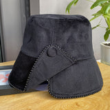 Corduroy solid color split fisherman hat women's all-match casual warm basin hat autumn and winter bucket hat