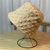 Pleated clouds, seersucker fisherman's hat, female spring and summer sun shading, female bucket hat