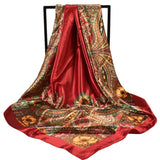 Fashion new satin 90 large square scarf female Paisley cashew square silk scarf