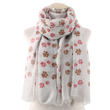 Women's Dog Footprint Dog Paw Print Pattern Scarf Women's Shawl Scarf