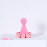 Cute pet cat puppy rabbit birthday hat macaron ball cubism team tassel hat gift box